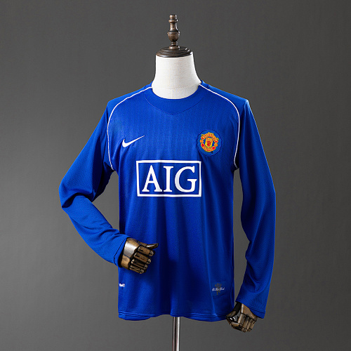 M-U 07/08 Goleiro Manga longa Retrô Camisa S-XXL