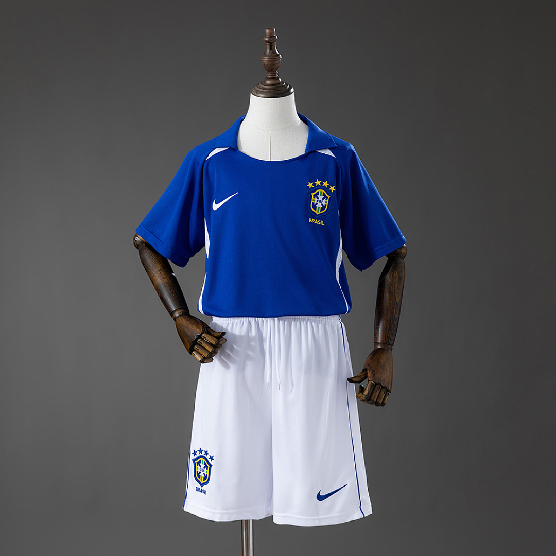 Brazil 2002 Visitante Retrô Kit infantil Tamanho 16-28, foto 1