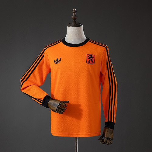 Netherlands 1980 Titular Retrô Manga longa Camisa S-XXL