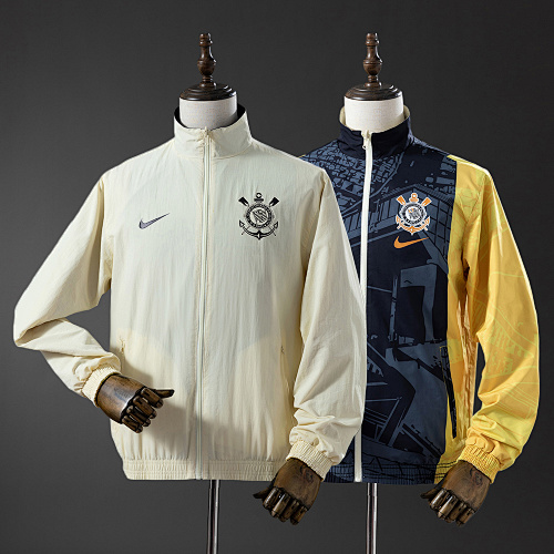 Corinthians Reversible Jacket Windbreaker - Beige & Black S-XXL
