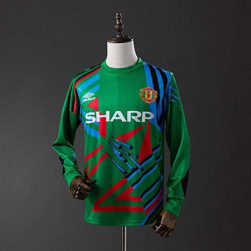 M-U 92/94 Goleiro Manga longa Retrô Camisa S-XXL