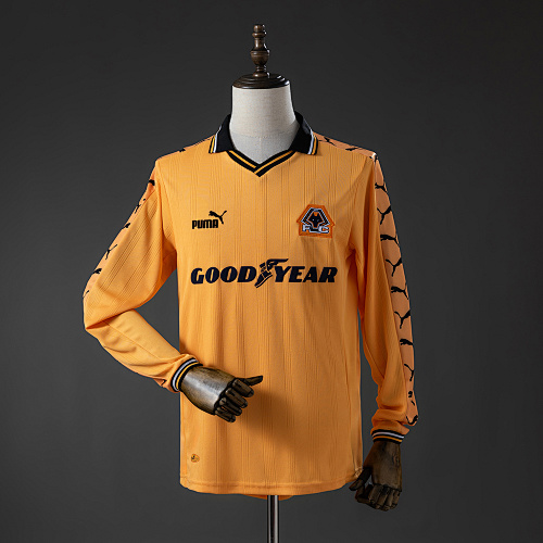 Wolves 98/99 Titular Manga longa Retrô Camisa S-XXL
