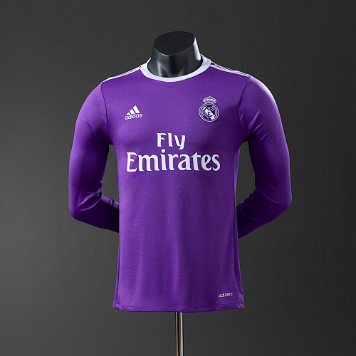 Real Madrid 16/17 Visitante Manga longa Versão jogador Retrô Camisa S-3XL