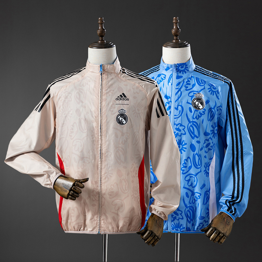 Real Madrid Reversible Jacket Windbreaker - Beige & Blue S-XXL, foto 1