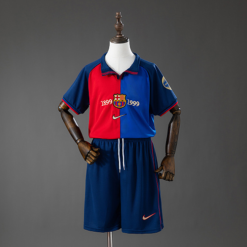 Barcelona 100th Anniversary Retrô Kit infantil Tamanho 16-28