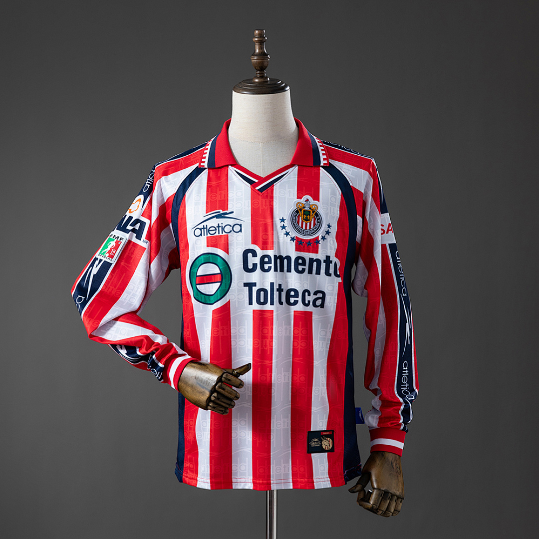 Chivas de Guadalajara 99/00 Titular Manga longa Retrô Camisa S-XXL, foto 1