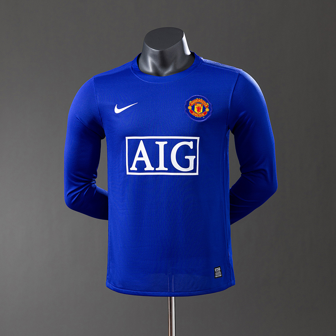 M-U 08/09 Terceira Manga longa Versão jogador Retrô Camisa S-3XL, foto 1
