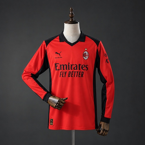 AC Milan 26/27 Quarta Visitante Manga longa Camisa S-4XL