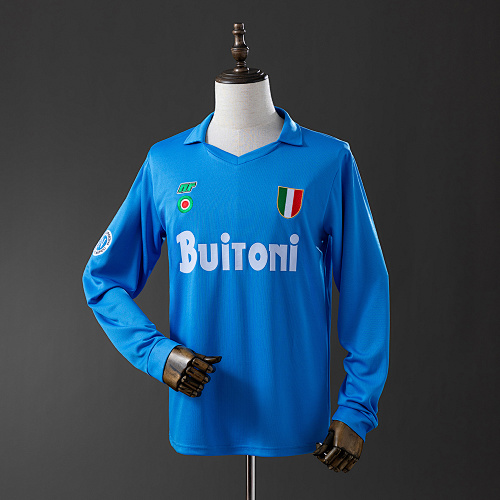 Retrô Manga longa Napoli 87/88 Titular S-XXL