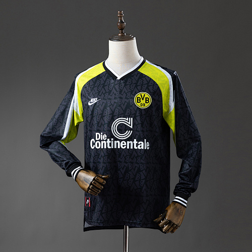 Dortmund 95/96 Visitante Manga longa Retrô Camisa S-XXL