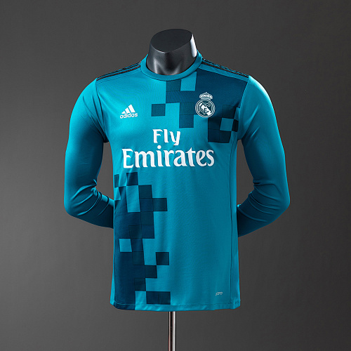 Real Madrid 17/18 Terceira Manga longa Versão jogador Retrô Camisa S-3XL