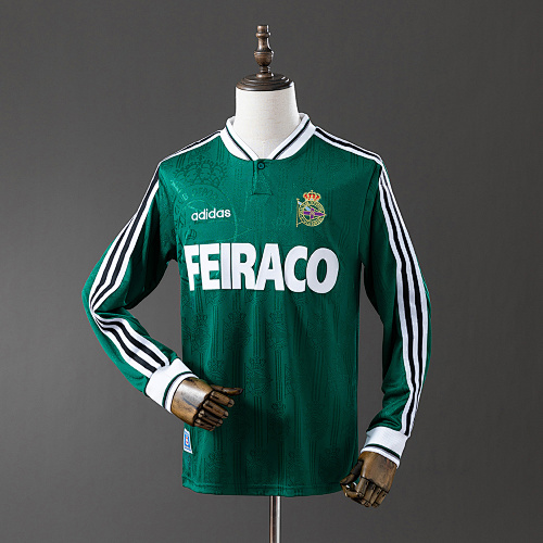 Deportivo La Coruna 99/00 Visitante Manga longa Retrô Camisa S-XXL