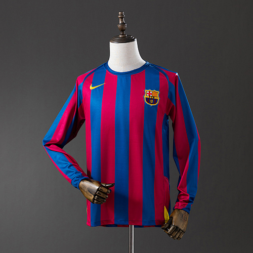 Barcelona 2005/06 Titular Manga longa Retrô Camisa S-XXL