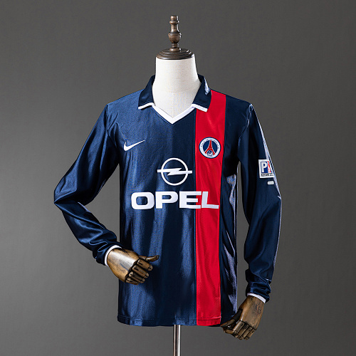 PSG 01/02 Titular Manga longa Retrô Camisa S-XXL