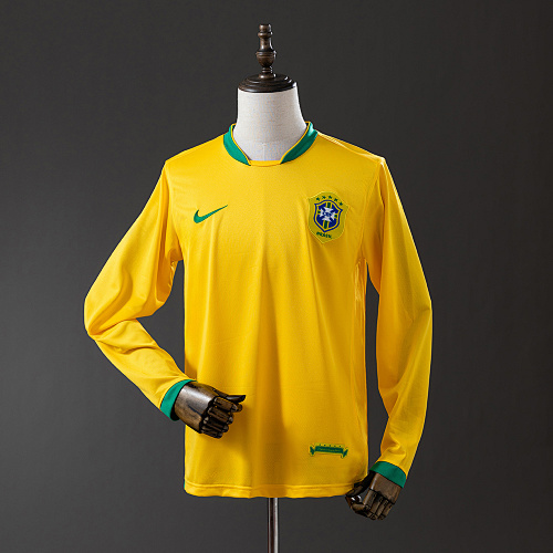 Brazil 2006 Titular Manga longa Retrô Camisa S-XXL