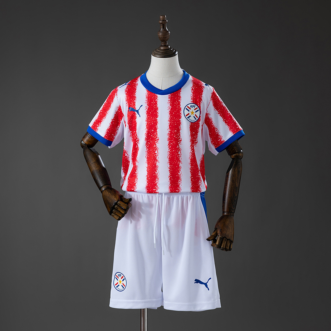 Paraguay 2026 Titular Kit infantil Tamanho 16-28, foto 1