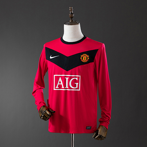 M-U 2010 Titular Manga longa Retrô Camisa S-XXL