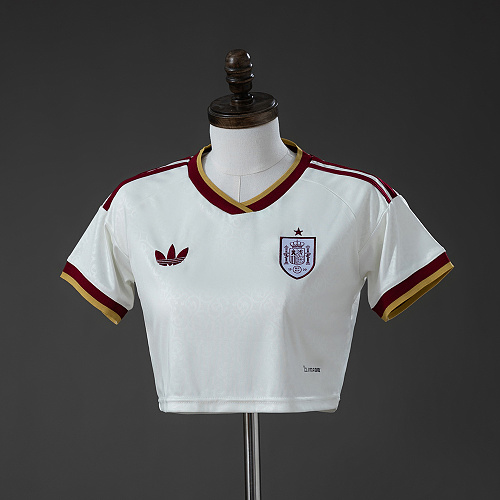 Spain 2026 Titular Feminina Crop Top Style Camisa S-XXL