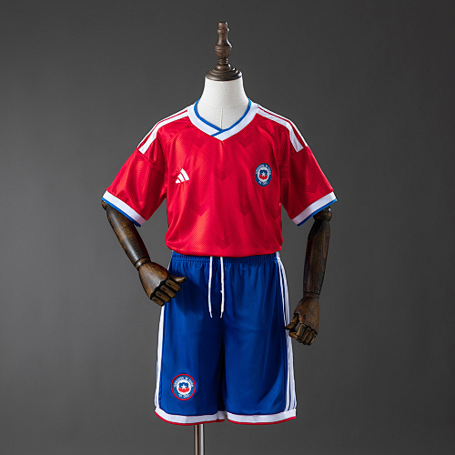Chile 2026 Titular Kids Kit Jerseys Tamanho 16-28