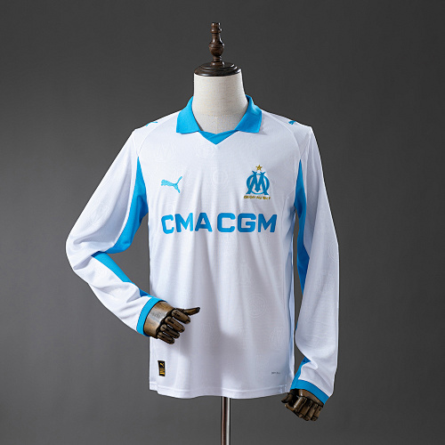 Marseille 25/26 Titular Manga longa Camisa S-4XL