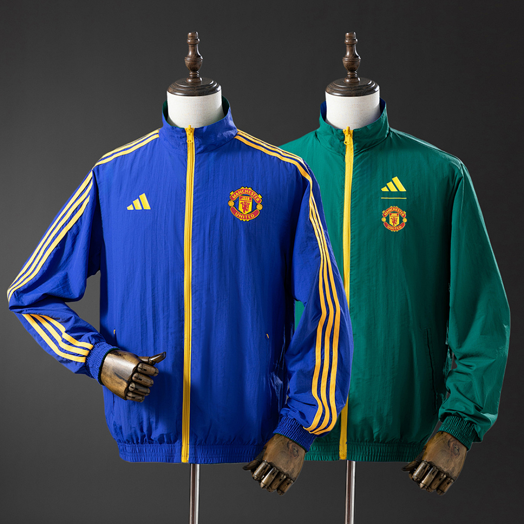 M-U Reversible Jacket Windbreaker - Blue & B Army Green S-XXL, foto 1