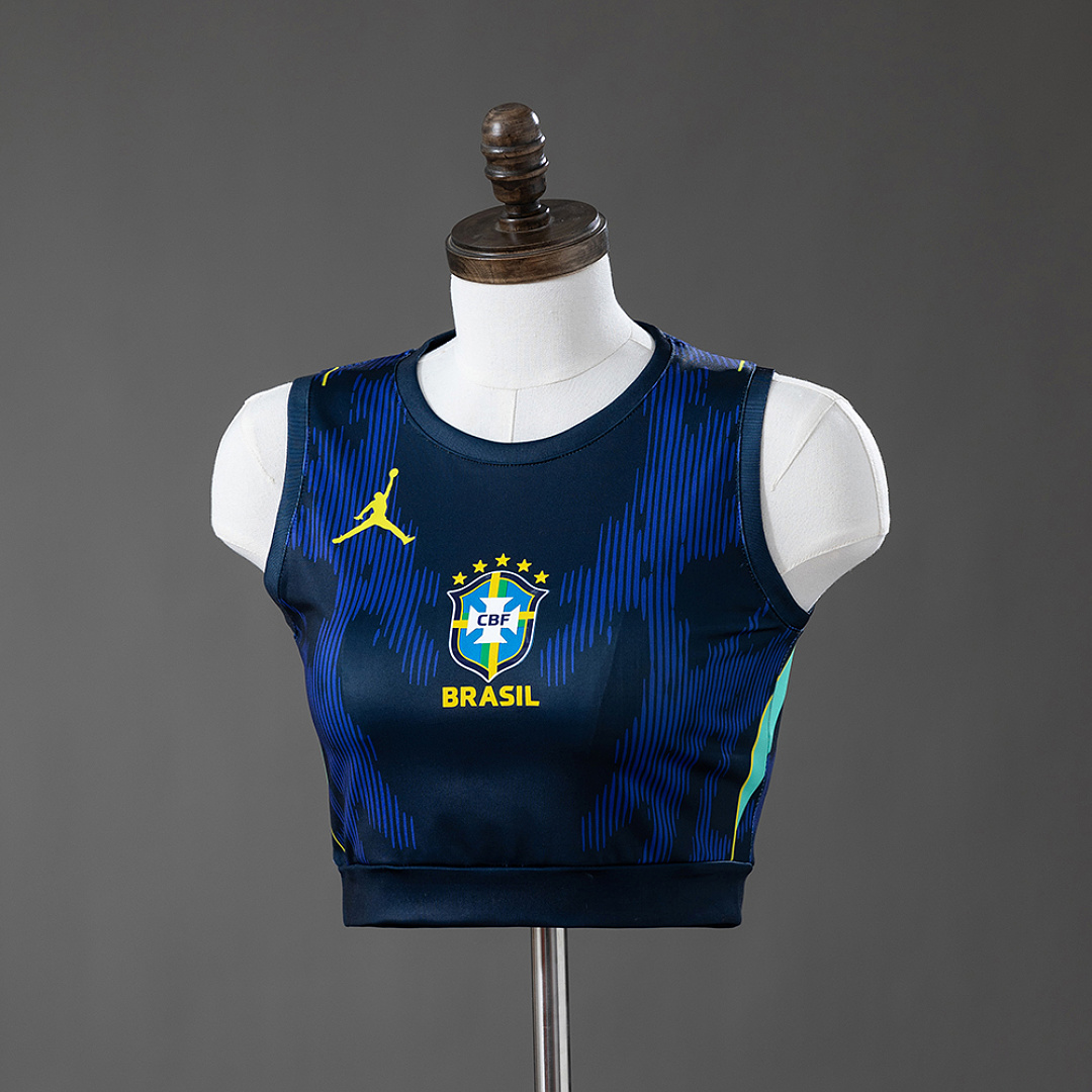 Brazil 2026 Visitante Feminina Crop Top Style Tank Top S-XXL, foto 1