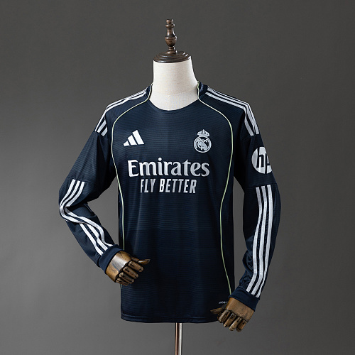Real Madrid 25/26 Visitante Manga longa Camisa S-4XL