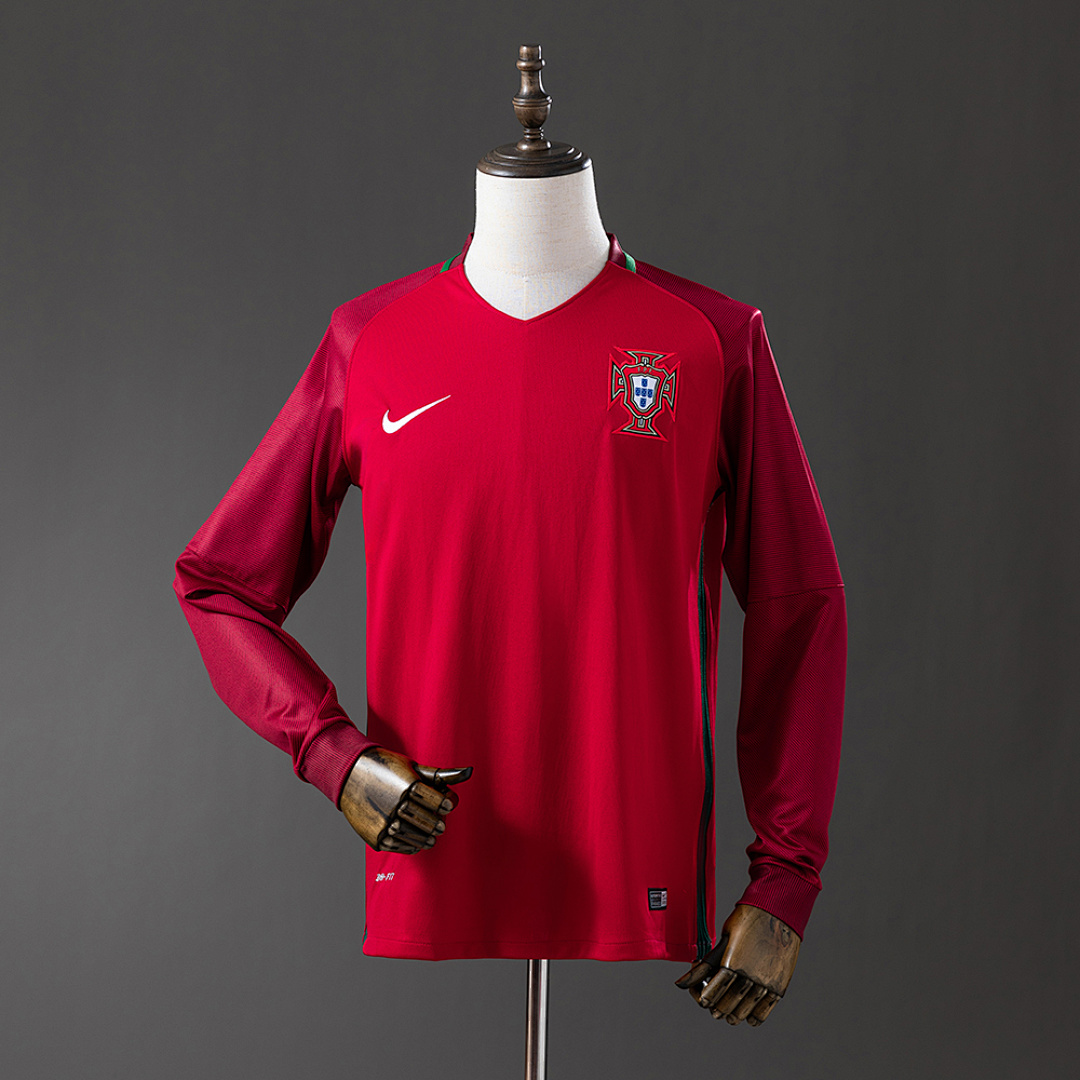 Retrô Portugal 2016 Manga longa Titular S-XXL, foto 1