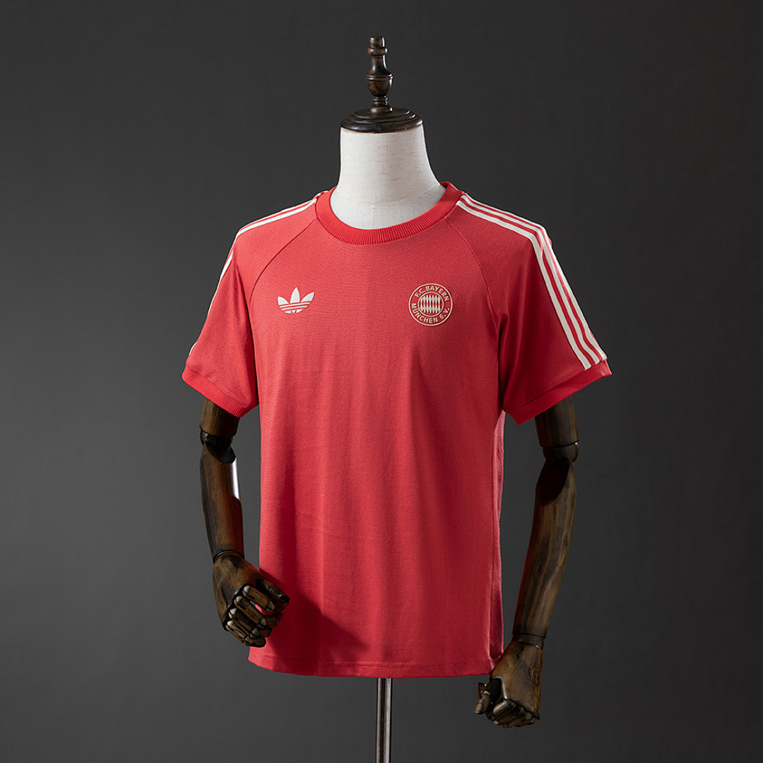 Bayern Munich Adicolor Classics 3-Stripes Red T-Shirt S-3XL, foto 1