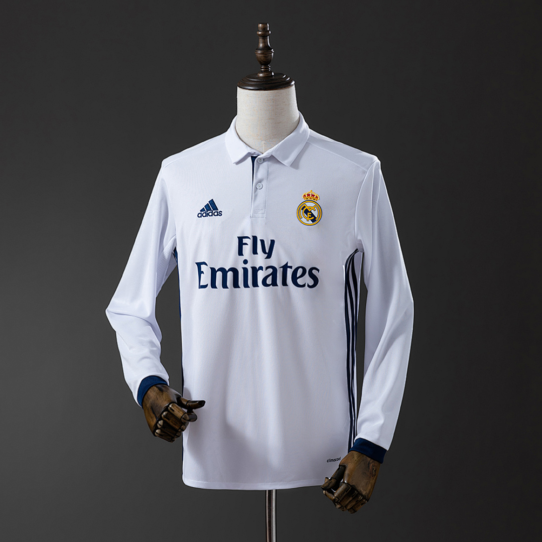 Real Madrid 16/17 Titular Manga longa Retrô Camisa S-XXL, foto 1