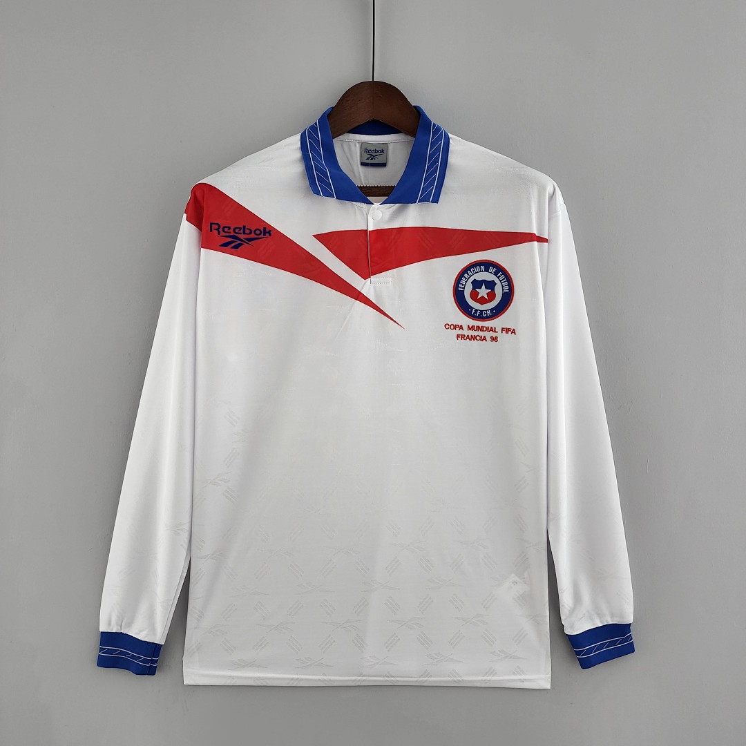 Retrô Manga longa Chile 1998 Visitante S-XXL, foto 1