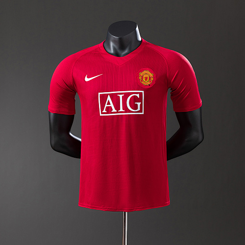 M-U 07/08 Titular Versão jogador Retrô Camisa S-3XL
