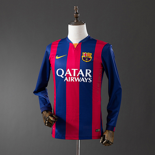 Barcelona 2014/15 Titular Manga longa Retrô Camisa S-XXL