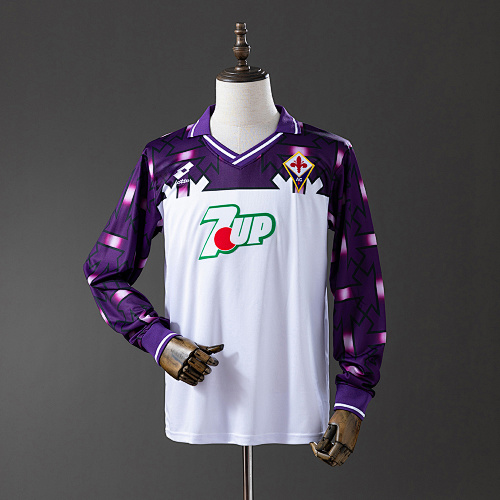 Fiorentina 92/93 Visitante Manga longa Retrô Camisa S-XXL