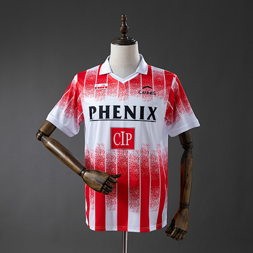 AS Cannes 91/92 Titular Retrô Camisa S-XXL