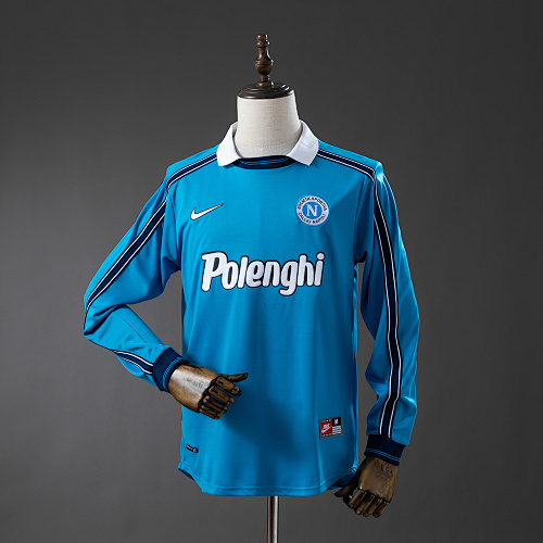Napoli 98/99 Titular Manga longa Retrô Camisa S-XXL