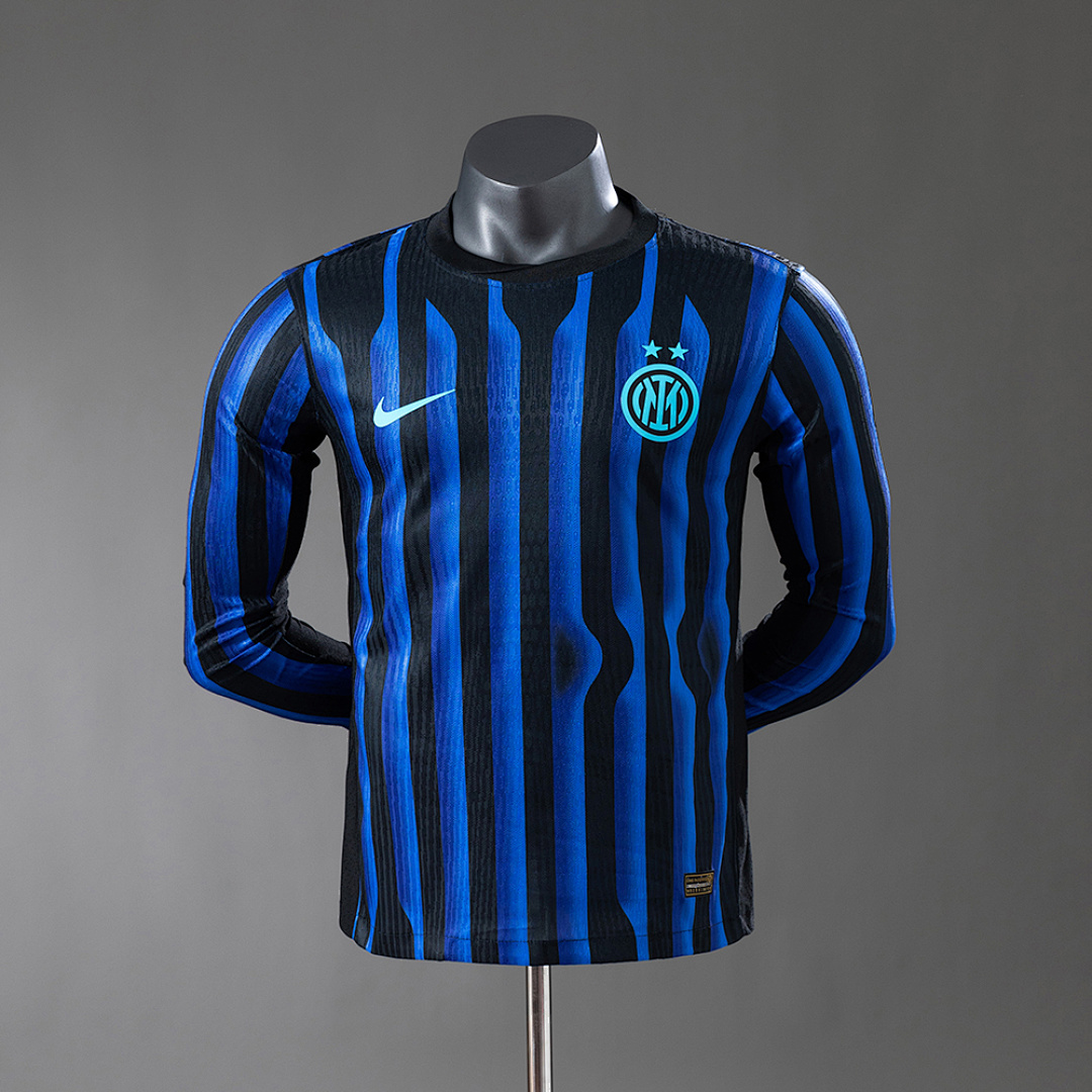 Inter Milan 25/26 Titular Manga longa Versão jogador Camisa S-3XL, foto 1