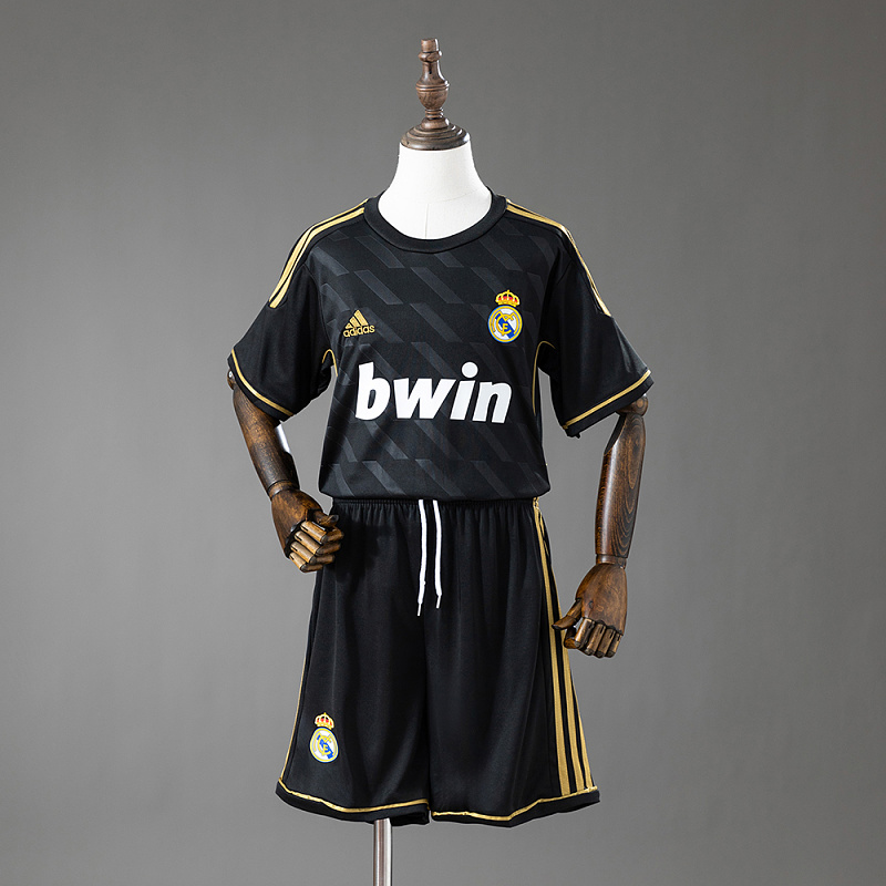 Real Madrid 11/12 Visitante Retrô Kit infantil Tamanho 16-28