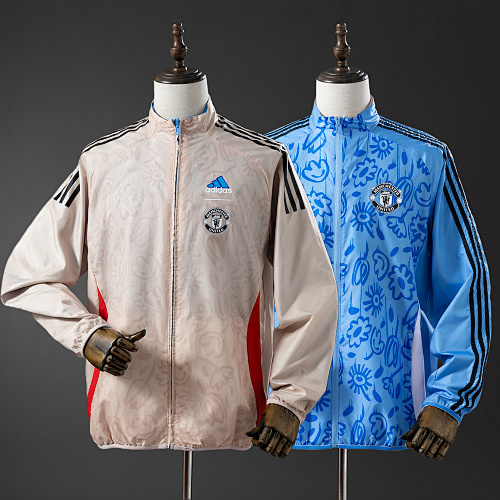 M-U Reversible Jacket Windbreaker - Beige&Blue S-XXL