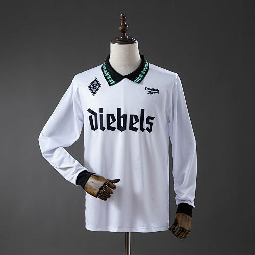 Borussia Monchengladbach 95/96 Titular Manga longa Retrô Camisa S-XXL
