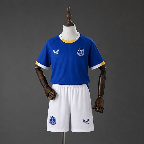 Everton 26/27 Titular Kids Kit Tamanho 16-28