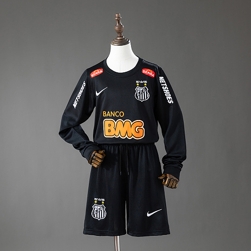 Santos 12/13 Visitante Retrô Manga longa Kit infantil Tamanho 16-28
