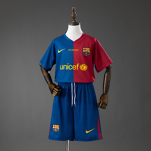 Barcelona 08/09 Titular Retrô Kit infantil Tamanho 16-28