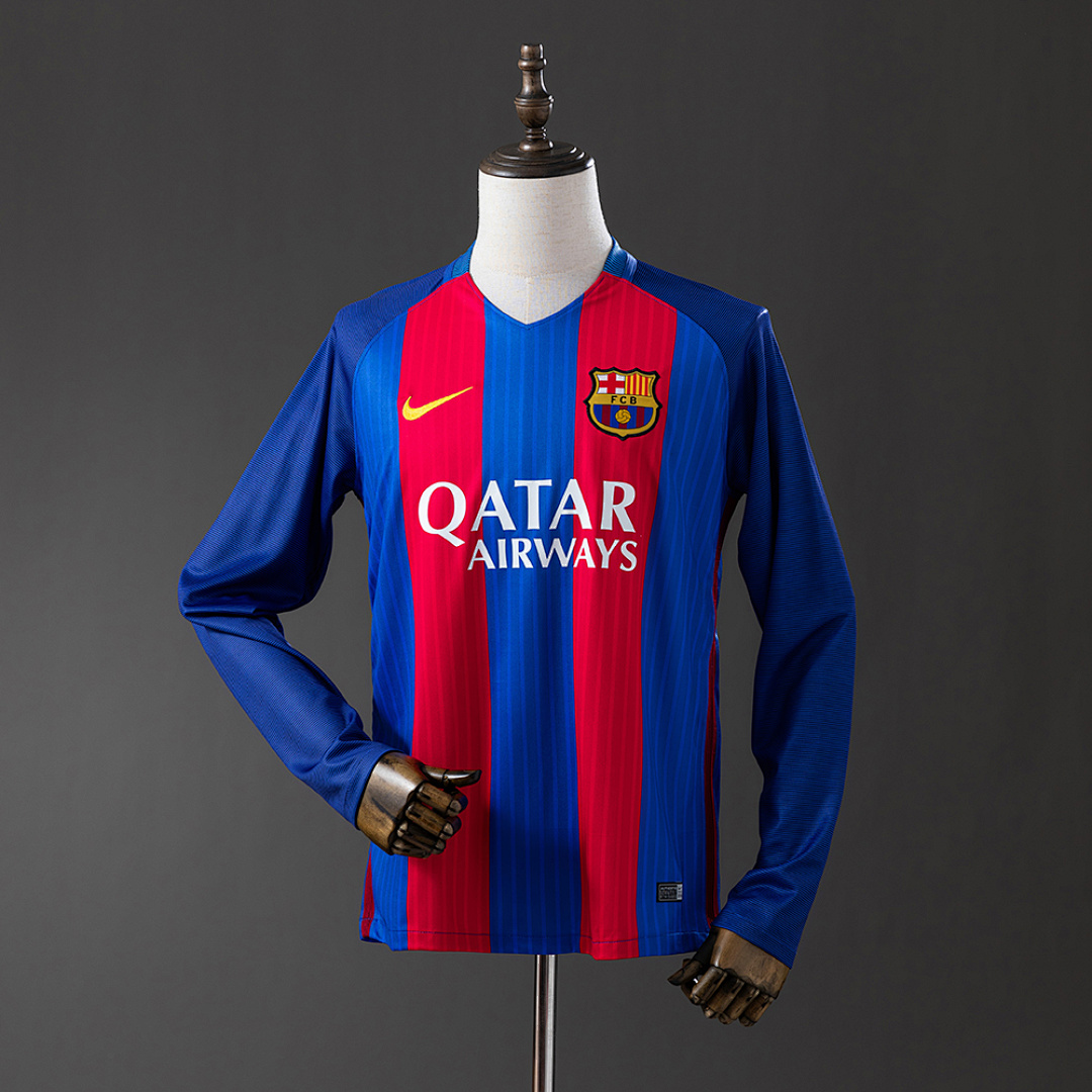 Barcelona 16/17 Titular Manga longa Retrô Camisa S-XXL, foto 1