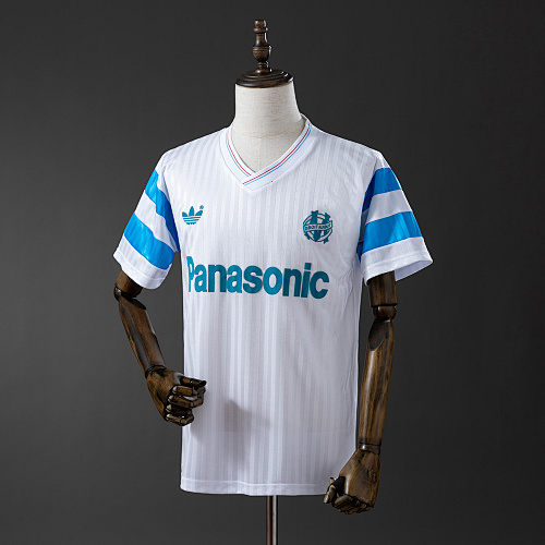Olympique de Marseille 1990 Titular Retrô Camisa S-XXL