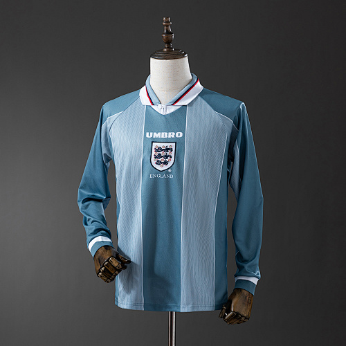 England 1996 Visitante Manga longa Retrô Camisa S-XXL