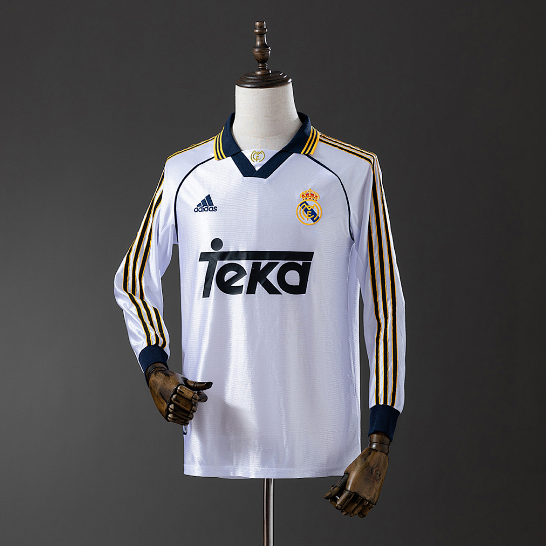 Real Madrid 98/00 Titular Manga longa Retrô Camisa S-XXL, foto 1