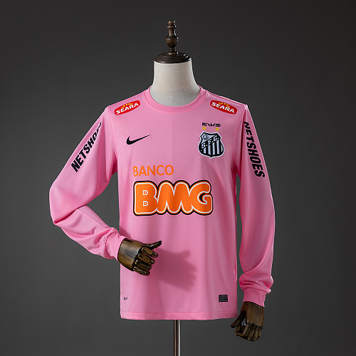 Santos 12/13 Retrô Pink Manga longa Camisa S-XXL