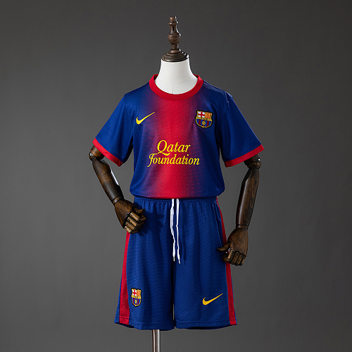 Barcelona 12/13 Titular Retrô Kit infantil Tamanho 16-28
