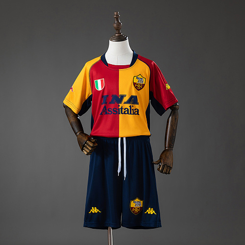 Roma 00/01 Champion Edition Retrô Kit infantil Tamanho 16-28